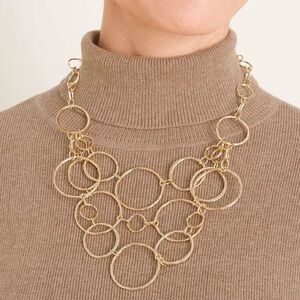 Chico's Goldtone Multi-Strand Link Necklace